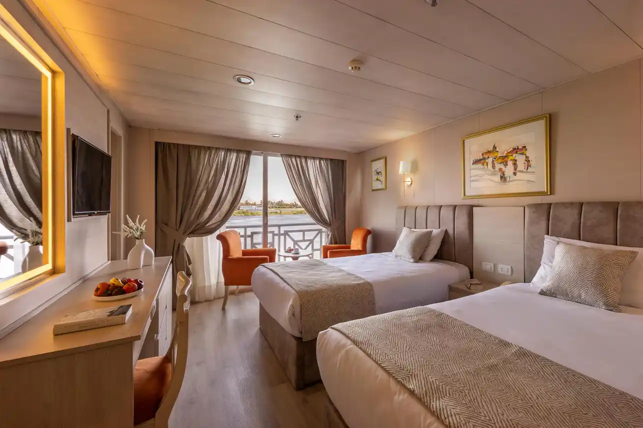 Cabin aboard the MS Nile Crown III Nile Cruise Nile cruise